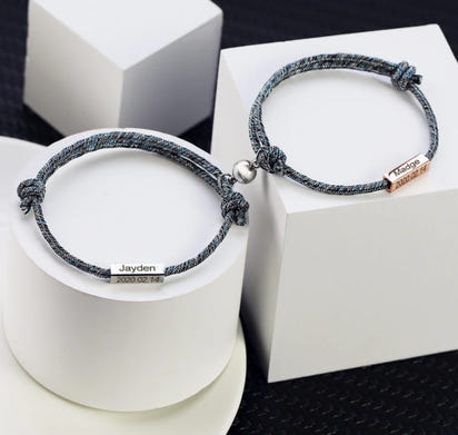 Customizable Magnetic Couple Bracelets