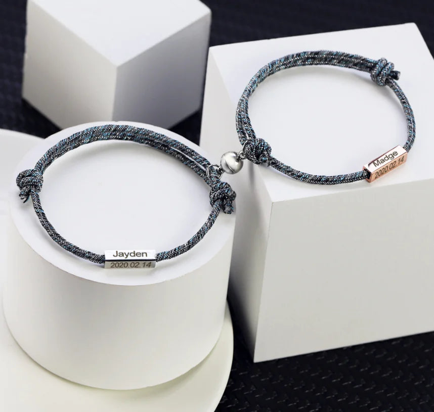 Customizable Magnetic Couple Bracelets